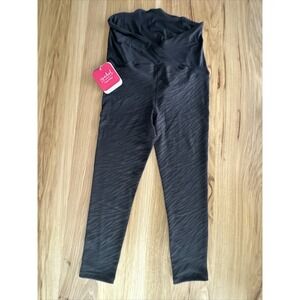 XS INGRID & ISABEL MATERNITY Crossover Panel Active Legging Black Animal Print